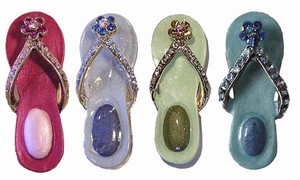 Crystal Painted Sandal Pin