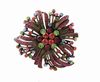 Multi color crystal brooch