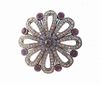 Purple Crystal Brooch