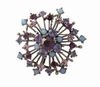 Purple & opal crystal brooch